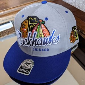 Blackhawks and grizzlies hats